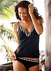 LASCANA Checked Trim Underwired Tankini
