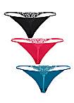 LASCANA Pack of 3 Lace Detail Thongs