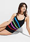 Neon Stripe Shaper Swimsuit
