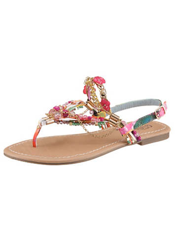 freemans buffalo toe sandals beaded