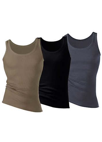 H.I.S Pack of 3 Fine Rib Tank Tops