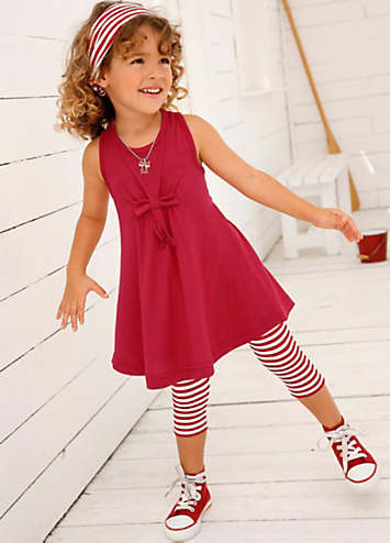 Kidoki Dress, Leggings & Hairband Set