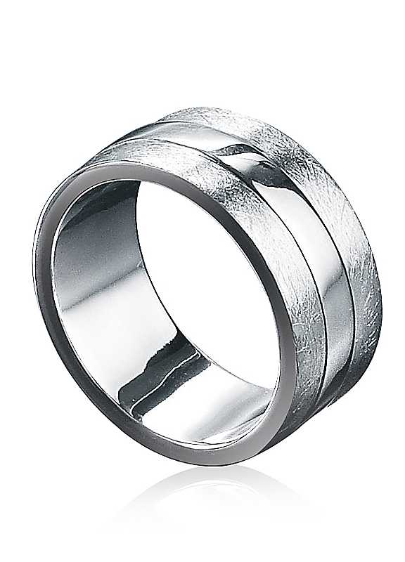 Fred Bennett Scratched & Polished Sterling Silver Ring Fred Bennett Scratched & Polished Sterling Silver Ring